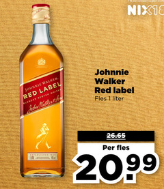  johnnie walker whisky 1 18 2099 jaar alcohol nix18 red label blended scotch john established fles liter 