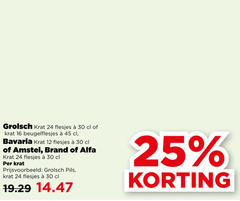  amstel alfa bavaria grolsch brand krat bier 12 16 24 25 30 45 beugelflesjes pils 