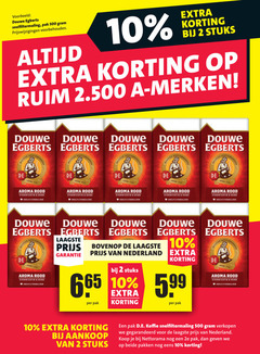  douwe egberts koffie 2 10 500 snelfiltermaling pak voorbehouden stuks merken aroma rood bovenop nederland hond d.e. 2e beide pakken 