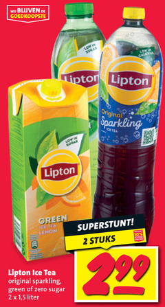  lipton ice tea 2 10 50 sugar original sparkling green lemon stuks zero 1 5 liter 