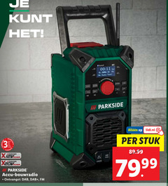  3 parkside iii accu bouwradio ontvangst dab fm bluetooth 00 11 radio text lidl.nl stuk 99 