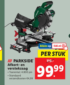  parkside afkort verstekzaag toerental verzendkosten 4 99 lidl.nl stuk 