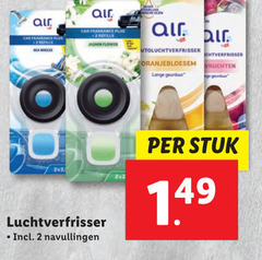  luchtverfrisser 2 air car fragrance sea breeze plug jasmin flower oranjebloesem vruchten lange stuk navullingen 