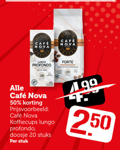  cafe nova koffie koffiebonen koffiecups 20 50 250 mcafee lungo profondo grind 20x capsules doosje stuks stuk forte roasted coffee beans 