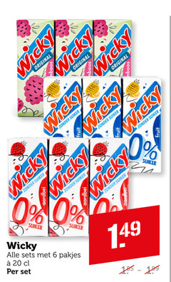  wicky fruitdrank 6 20 suiker aardbei original fruit 