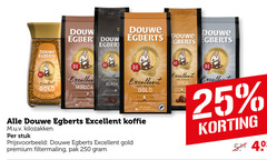  douwe egberts koffiebonen oploskoffie koffie 25 100 250 excellent gold douw risk arabica mocca intense premium filtermaling black meester joure rijk stuk pak 