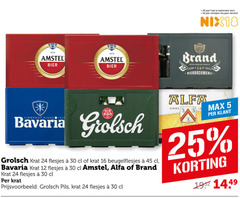  alfa grolsch brand bavaria amstel krat bier 5 12 16 18 24 25 30 45 1870 1992 jaar legitimatie alcohol bierbrouwerij lieshout gb beugelflesjes pils be 