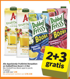  2 3 5 40 aa fruit dr vleugje zuivel sinaasappeldrink orange minder mango mangue dubbel frisss boost appel perzik framboos cranberry appelsientje fruitdrink dubbelfrisss liter pakken varieeren heer verfris 