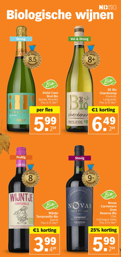  witte wijn rode 1 8 25 2022 nix18 biologische wijnen droog cava metodo barcelo organic brut bio hola spanje fles liter 5 chardonnay pays geographique be frankrijk languedoc fruitig stevig wijntje tempranillo win wijngaarden 3.99 wine hamersma reserva carmenere chile emiliana eco chili colchagua valley 