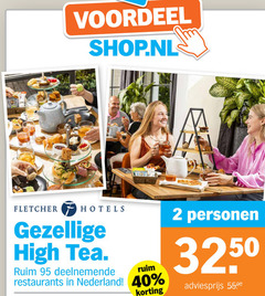  hotelovernachtingen 2 40 voordeel fletcher hotels personen high tea restaurants nederland 32 50 