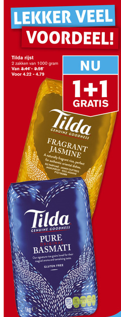  1 2 11 1000 voordeel tilda rijst zakken genuine goodness fragrant jasmine naturally rice for authentic oriental dishes riz parfumee jasmin riso basmati signature grains loved their magical aroma and taste gluten free dry serving energy sugars 1kg preference stair 100g 