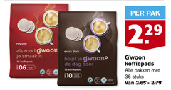  gwoon koffiepads 10 36 regular rood dark dag pak pakken stuks 