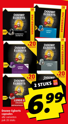  douwe egberts koffiecups 2 6 8 10 12 20 99 100 bangles espresso ristretto lungo decaf capsules original koffiecapsules pak stuks 