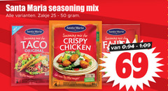  25 50 69 santa maria seasoning mix zakje new for taco original tonight crispy chicken kruidenmest pour poulet fa 