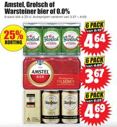  grolsch warsteiner amstel blikjes bier alcoholvrij 6 25 33 64 1870 0.0 pack blik varieeren meesterschap premium pilsner zachte bieren imported beer perfectly brewed germany pilsener das einzig wahre naturally to quality from 