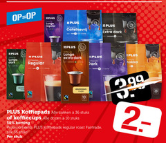  plus huismerk koffiepads koffiecups 3 6 9 10 11 12 35 36 50 99 lungo regular zocht dark krachtig old mokka aluminium cups zakken stuks dozen roast fairtrade zak stuk 