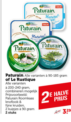  1 2 5 14 25 90 100 paturain verse kaasspecialiteit naturel light snufje zout melk room roomkaas fromage frais specialite knoflook kruiden finest wilde le rustique combineren fijne kuipjes stuks halve 