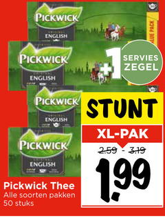  pickwick thee 50 english pack soorten pakken stuks servies zegel xl pak 