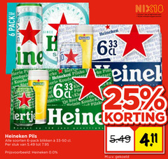  heineken 0.0 silver blikjes bier 6 18 25 33 150 pack koude since 00 pils biertje nix18 jaar legitimatie alcohol pil soorten blikken stuk gekoeld 