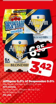  desperados affligem speciaalbieren alcoholvrij bier 6 30 50 virgin 0.0 wit fris rijk 6x blond blikjes stuk 