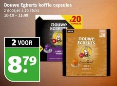  douwe egberts koffiecups 2 7 20 koffie capsules doosjes stuks lungo excellent bold 