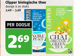  clipper thee 20 24 biologische doosje stuks chives chamomile lemon lavender infusion chai peace out organic green tea 