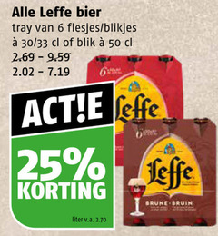  leffe blikjes bier speciaalbieren 6 25 50 tray 30 33 blik effe brune bruin liter v.a. 