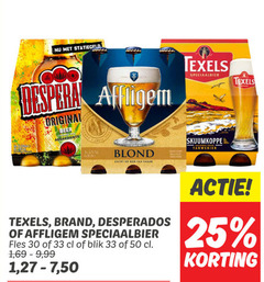  affligem texels desperados brand speciaalbieren 25 30 33 50 original beer speciaalbier blond zacht rijk skuumkoppe tarwebier fles blik 1 69 9 99 