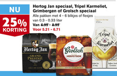  grimbergen hertog jan karmeliet grolsch speciaalbieren 1 4 6 16 25 tripel pakken blikjes liter grand prestige rijke herfstbok belgisch bier biere belge fris romig zachtzoet rijk fraiche 