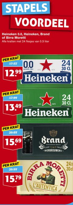  heineken 0.0 birra moretti brand krat bier 24 30 stapels voordeel kratten liter 00 12 99 alcohol free wylre ricetta 