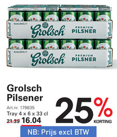  grolsch blikjes bier 4 6 25 33 meesterschap pilsener tray premium pilsner 