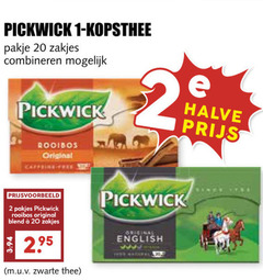  pickwick thee 1 2 20 kopsthee pakje zakjes combineren rooibos original caffeine free halve blend zwarte english 