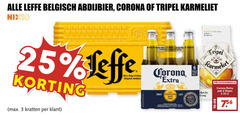  leffe corona karmeliet blikjes bier speciaalbieren krat 3 6 25 33 100 belgisch abdijbier tripel nix18 kratten since cerveza pak 