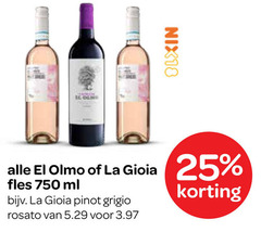  witte wijn rose rode 25 750 dam nix18 olmo la gioia fles ml pinot grigio rosato 