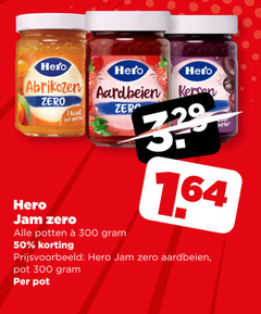  hero jam 7 50 300 abrikozen zero aardbeien kersen potten pot 