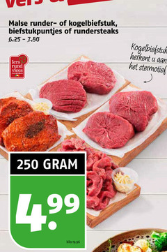  biefstuk 250 malse runder kogelbiefstuk biefstukpuntjes rundersteaks rund vlees stermotief kilo 