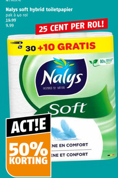  nalys toiletpapier 10 25 30 40 50 80 soft pak rol cent inspired by nature comfort 