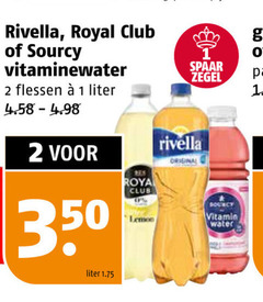  sourcy rivella royal club frisdrank fruitdrank 1 2 350 vitaminewater spaar zegel flessen liter roya lemon original vitamin water 