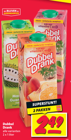  dubbeldrank fruitdrank 1 2 10 receptuur vitamineboost rijk vitamine bel dubbel drank fruit liter pakken 