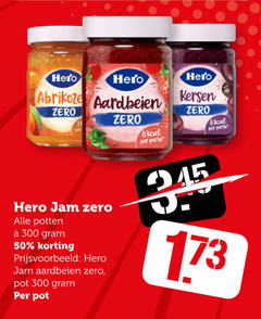  hero jam 50 300 abrikozen zero aardbeien kersen potten pot 