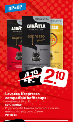  lavazza koffiecups 10 12 19 20 50 100 zero co impact aluminium caps lava torino italia alia espresso maestro vibrant cities ristretto intense elegance chocolate notes dark compatible arabica nespresso dozen stuks doos 