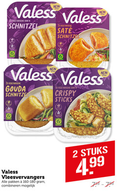  valess vegetarisch 2 same taste 2x vegetarische schnitzel sate protein milch melk new gouda 5x crispy sticks design high vleesvervangers pakken combineren stuks 