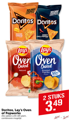  doritos lays chips 2 5 50 crunch iconic taste nacho cheese flavour sweet chilli pepper oven baked naturel le roasted paprika less zakken combineren nutri score stuks 