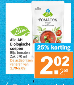  albert heijn huismerk soep 25 100 bio biologische soepen tomaten zak ml varieeren ingredienten italiaanse kruiden 