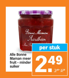  bonne maman jam aardbeien fu fruit minder suiker stuk 