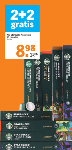  starbucks koffiecups 2 4 7 8 10 11 18 nespresso capsules stuks house blend lungo espresso roast colombia single origin pike blonde roasted ground coffee by intensity 