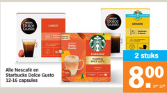  starbucks nescafe dolce gusto capsules 2 6 100 lungo balanced roasty limited edition summer creations grande intensity round responsibly sourced aast 16x pumpkin spice latte creamy spiced arabica coffee stuks 