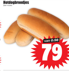  broodjes 4 hotdogbroodjes zak stuks 