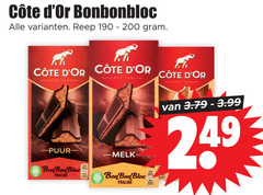  cote d or chocolade 200 bonbonbloc reep bon bloc praline since 