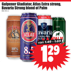  gulpener gladiator bavaria palm speciale blikjes bier speciaalbieren 9 10 50 atlas strong blond blik gulpen anno giganten robuust bel imported beer best steenhuffel 